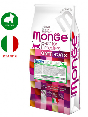 Monge Breeder Cat Adult Rabbit, кролик, 10 кг