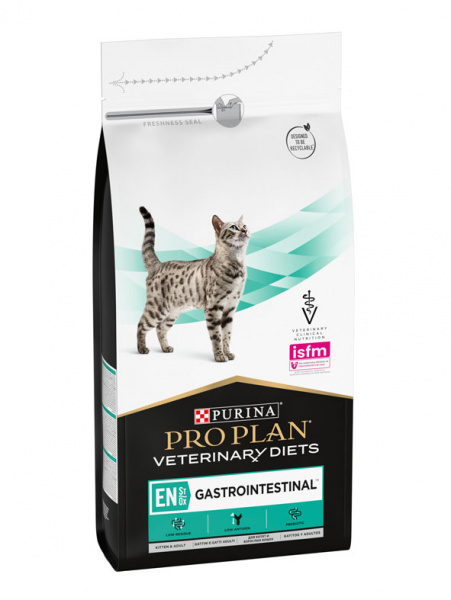Сухой корм для котят и взрослых кошек Pro Plan Veterinary EN ST/OX Gastrointestinal Feline при расстройствах пищеварения