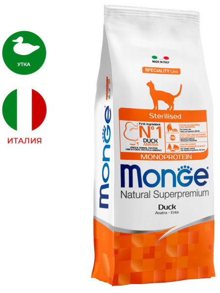 Monge Cat Speciality Line Sterilised Duck, утка