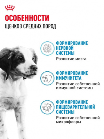 Royal Canin Medium Puppy сухой корм для щенков средних пород (11-25 кг) до 12 месяцев