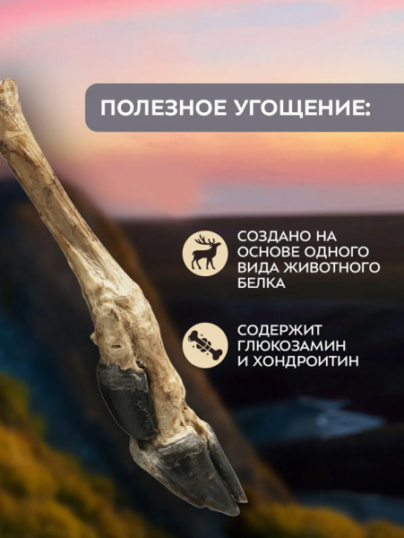 Мнямс Лакомство Деликатес Нога северного оленя для собак размер М, 250 г