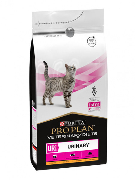 Сухой корм для кошек Pro Plan Veterinary Diets Cat UR ST/OX Urinary при болезни нижних отделов мочевыводящих путей, c курицей