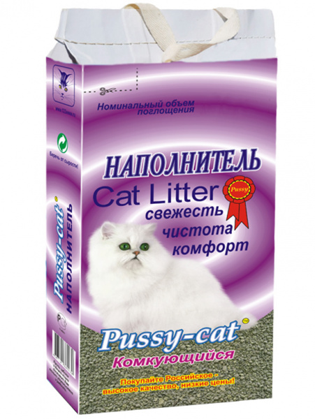 Pussy-cat наполнитель Комкующийся, минеральный, 10 л
