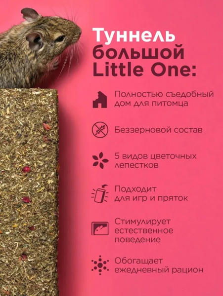 Little One Лакомство Туннель большой Вкусная лазейка для крупных грызунов, 200гр