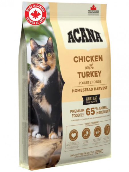 Acana Cat Homestead Harvest сухой корм для взрослых кошек, домашняя птица