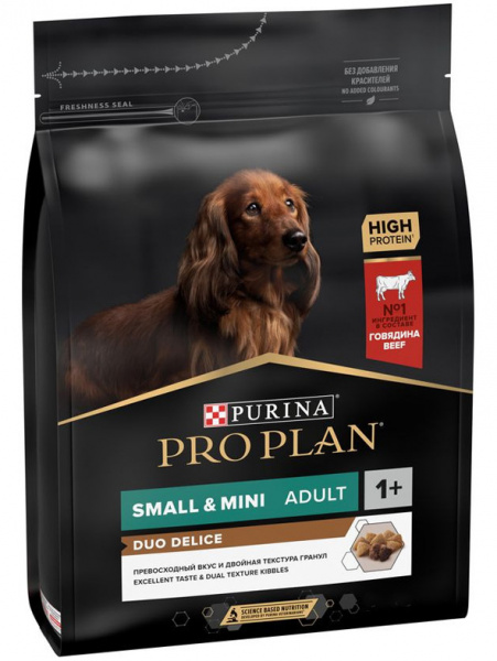 Pro Plan Duo Delice Small&Mini Adult, говядина