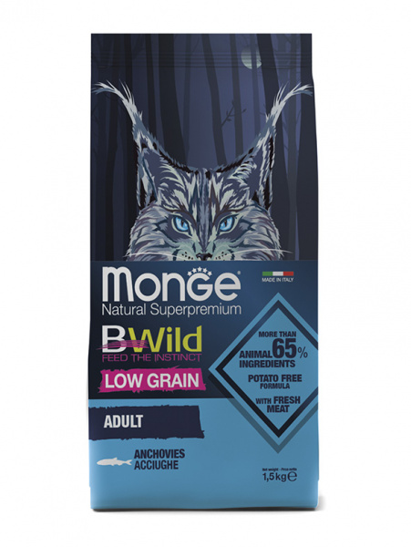 Monge Cat BWild LOW GRAIN Anchovies купить в ZooKorm24
