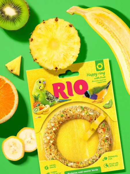 Rio Лакомство игрушка Веселое колечко для волнистых попугаев и экзотов, 85гр