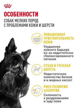 Royal Canin Mini Dermacomfort сухой корм для взрослых собак мелких пород при раздражениях кожи, связанных с повышенной чувствительностью