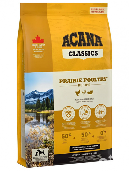 Acana Dog Classic Prairie Poultry сухой корм для взрослых собак, птица