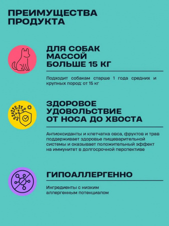 Wellement Dog Adult Medium&Large сухой корм для средних и крупных пород, индейка