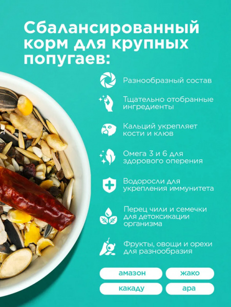 Rio Корм для крупных попугаев Основной рацион