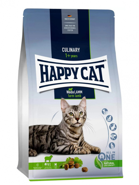 Happy Cat Culinary Adult cухой корм для взрослых кошек, пастбищный ягненок