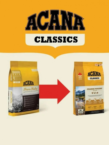 Acana Dog Classic Prairie Poultry сухой корм для взрослых собак, птица