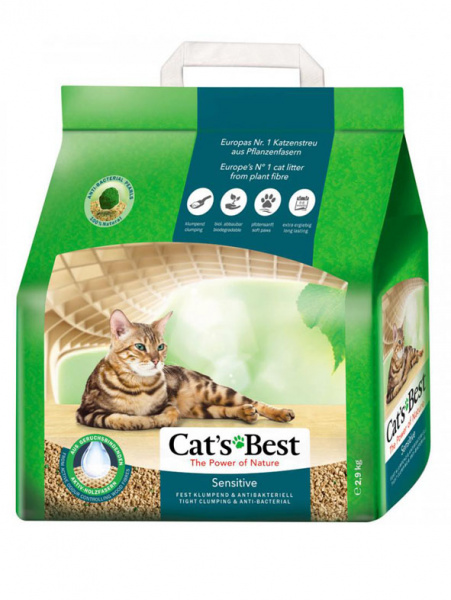 Наполнитель Cat's Best Sensitive Древесный комкующийся