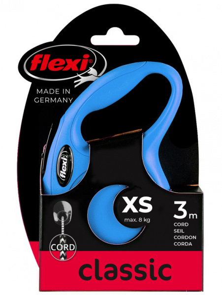 Flexi рулетка New Classic XS (до 8 кг) 3 м трос синяя