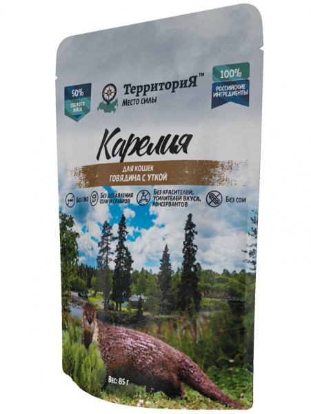 ТерриториЯ Карелия влажный корм для кошек, говядина с уткой