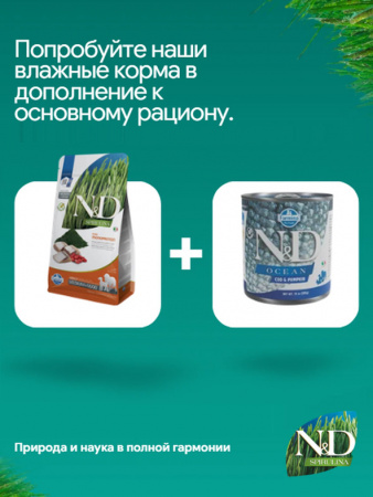 Farmina N&D Spirulina Dog Adult Medium&Maxi сухой корм для взрослых собак средних и крупных пород, сельдь, спирулина и ягоды годжи