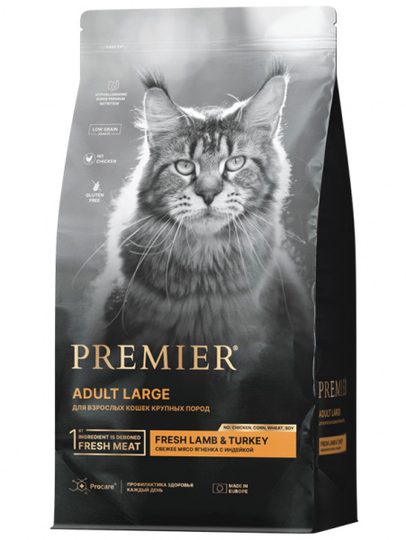 Premier Cat Adult Large Lamb&Turkey Для взрослых кошек крупных пород с ягненком и индейкой