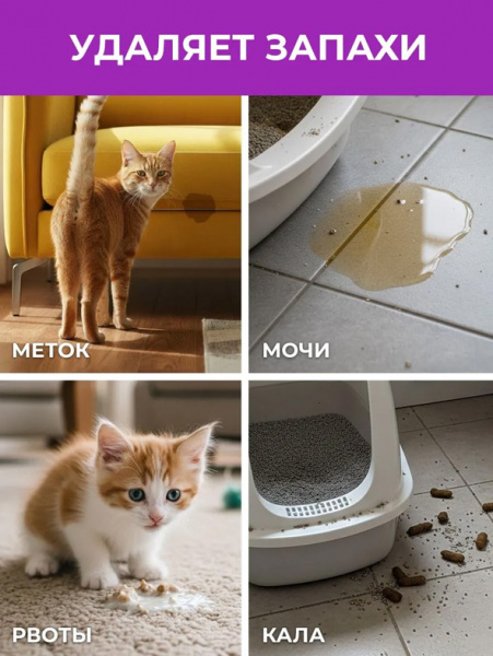 WellRoom спрей нейтрализатор запаха против меток, кошки, с корицей и цитрусом, 500 мл