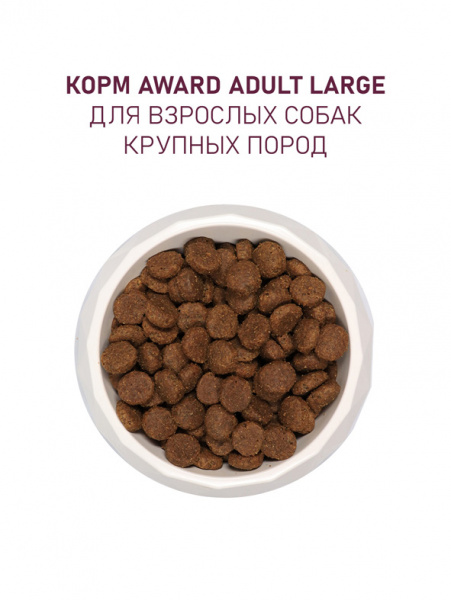 Award Adult Large сухой корм для взрослых собак крупных пород, курица и индейка с добавлением тыквы и шиповника