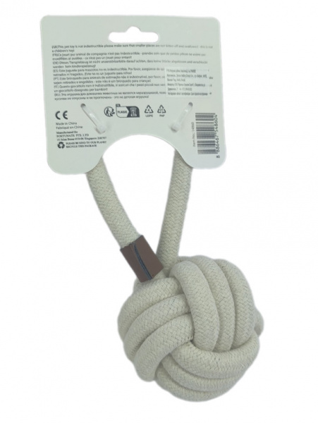 Pawise Premium Cotton игрушка для собак Мяч-канат жевательный с ручкой, 25 см