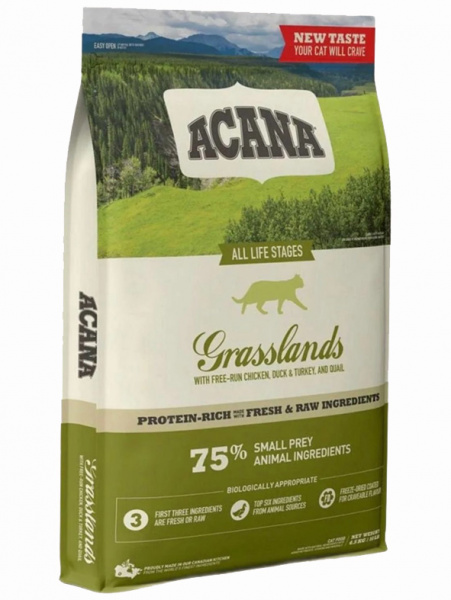 Acana Cat Grasslands сухой корм для кошек и котят всех пород, беззерновой