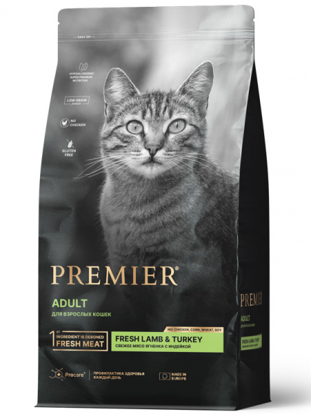 Premier Cat Adult Lamb&Turkey Для взрослых кошек с ягненком и индейкой