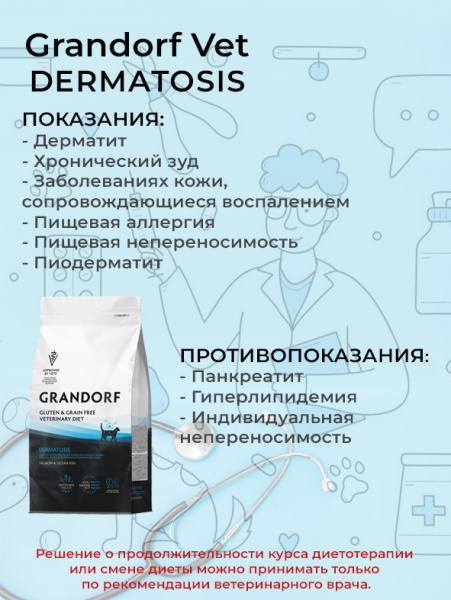Grandorf Cat Vet Dermatosis купить в ZooKorm24.ru