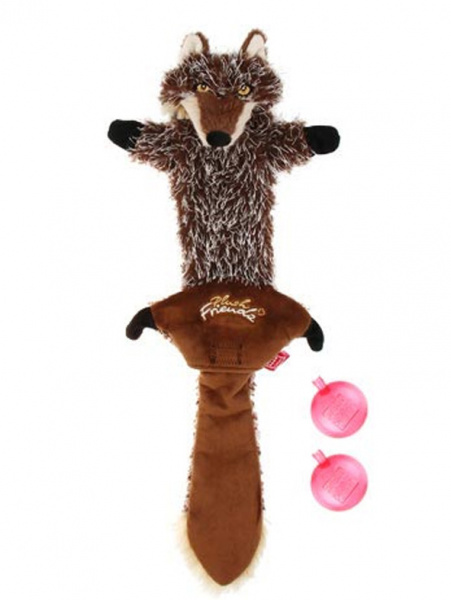 PLUSH FRIENDZ Шкурка волка игрушка для собак со сменными пищалками, 37см