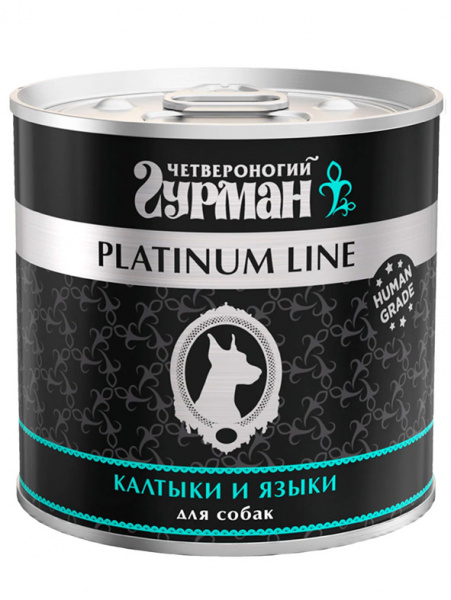 Четвероногий Гурман Platinum Line Консервы для взрослых собак, калтыки и языки в желе