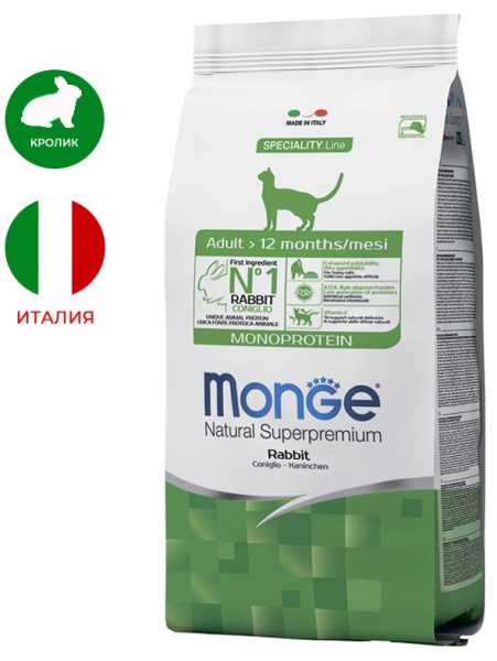 Monge Cat Speciality Line Adult Rabbit, с кроликом