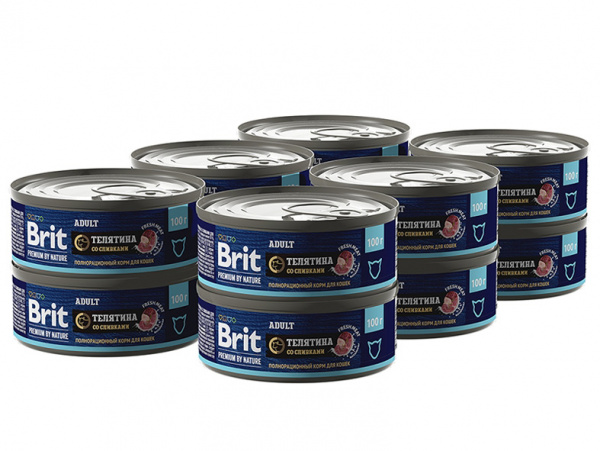 Brit Premium by Nature Adult телятина со сливками купить в ZooKorm24.ru
