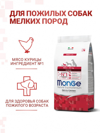 Monge Superpremium Dog Mini Senior Chicken