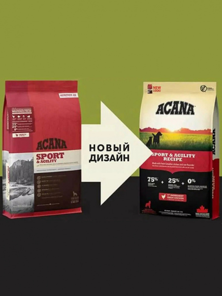 Acana Dog Sport&Agility сухой корм для активных и спортивных собак всех пород, беззерновой