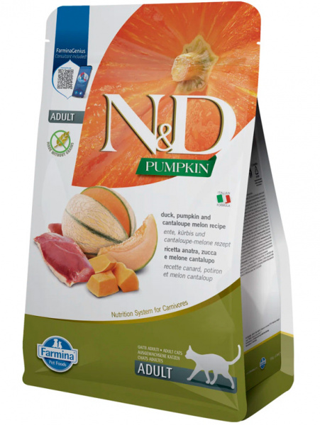 Farmina N&D Pumpkin Cat Adult Grain Free Утка, тыква, дыня