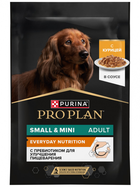 Pro Plan Small&Mini Adult Everyday Nutrition, паучи, курица в соусе