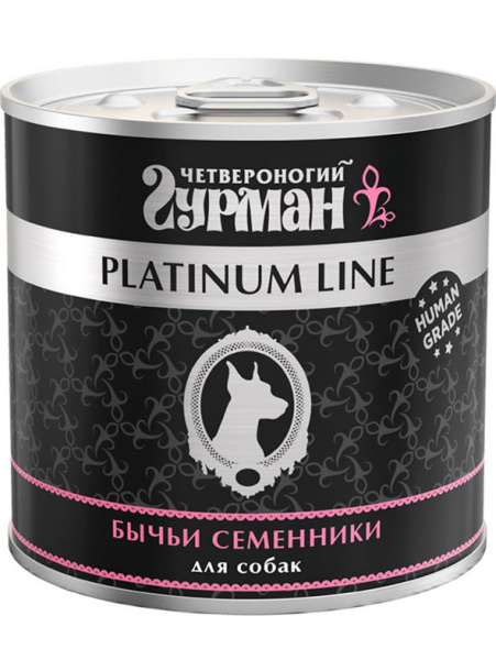 Четвероногий Гурман Platinum Line Консервы для взрослых собак, бычьи семенники в желе