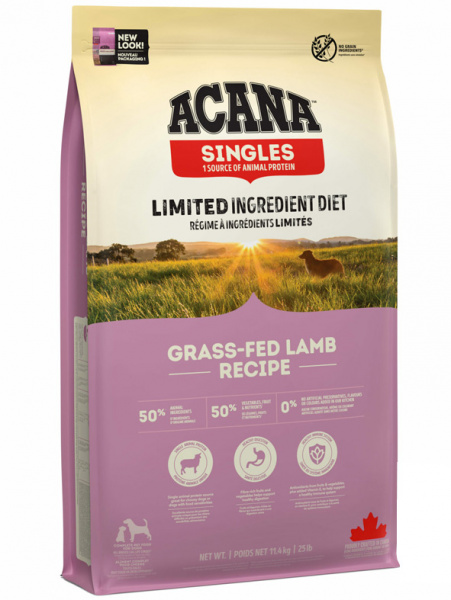 Acana Dog Grass-Fed Lamb сухой корм для собак всех пород, гипоаллергенный, беззерновой, ягненок с яблоком