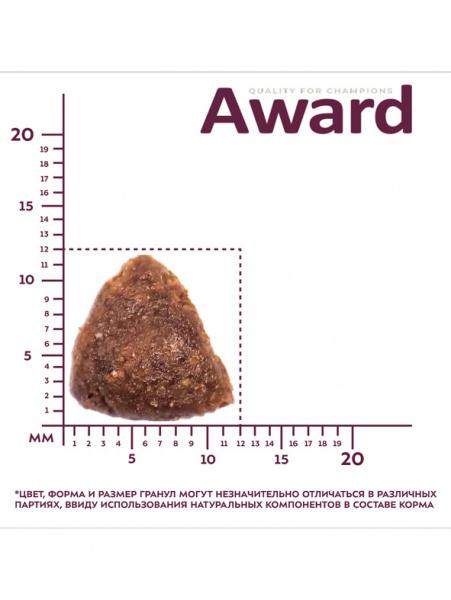 Award Adult All Breed сухой корм для взрослых собак всех пород, ягненок и индейка с добавлением яблока и черники