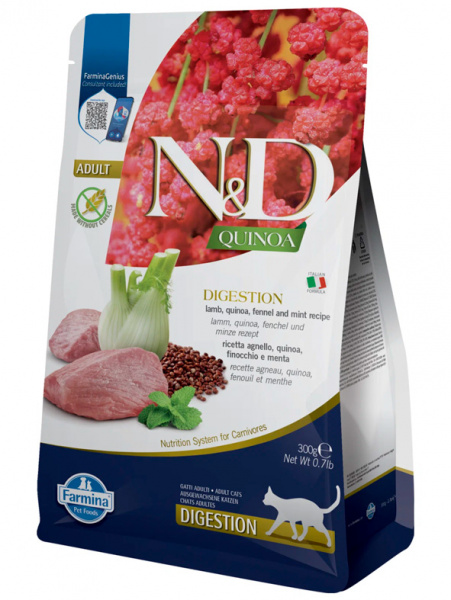 Farmina N&D Quinoa Cat Grain Free Digestion Lamb Ягненок с киноа