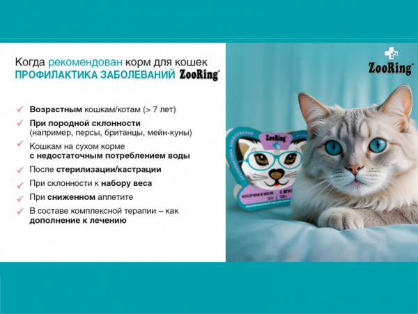 ZooRing Cat влажный корм для стерилизованных кошек, кусочки в желе с кролик